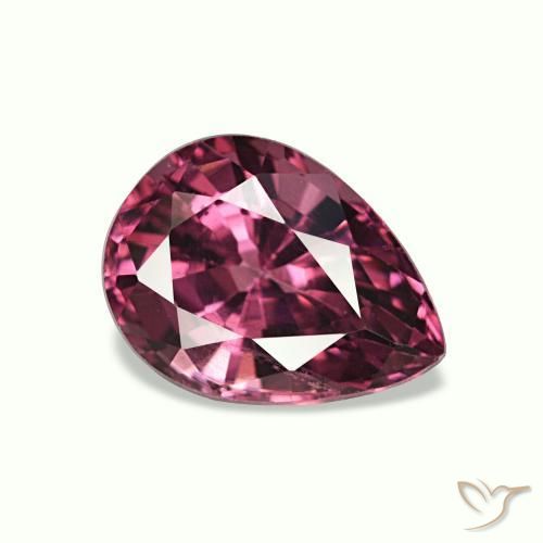 Grenat rhodolite pourpre naturelle en forme de poire, 0,90 ct, VS