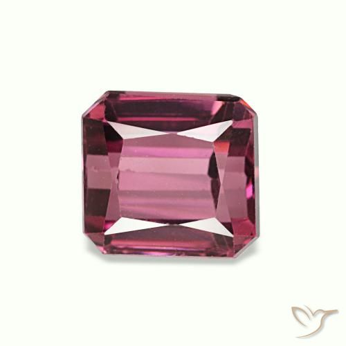 Grenat rhodolite pourpre de 1,40 ct, taille émeraude, VVS-VS