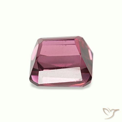 Grenat rhodolite pourpre naturelle taille émeraude, 1,40 ct, VVS-VS