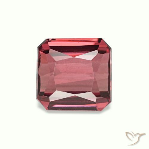 Grenat rhodolite rose naturelle taille émeraude, 1,19 ct, VVS-VS