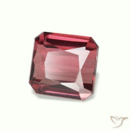 Grenat rhodolite rose naturelle taille émeraude, 1,19 ct, VVS-VS