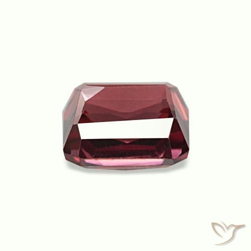Grenat rhodolite rose naturelle taille émeraude, 1,19 ct, VVS-VS