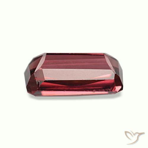 Grenat rhodolite rouge naturelle taille émeraude, 1,23 ct, VS