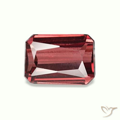 Grenat rhodolite rouge de 0,92 ct, taille émeraude, VVS-VS