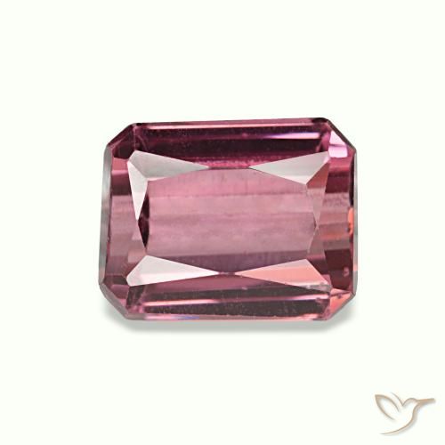 Grenat rhodolite rouge de 1,36 ct, taille émeraude, VVS-VS