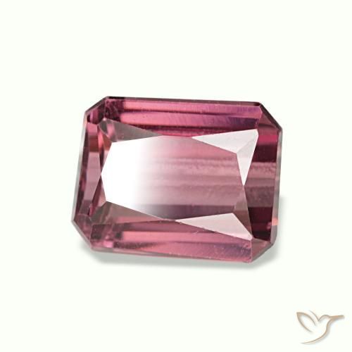 Grenat rhodolite rouge naturelle taille émeraude, 1,36 ct, VVS-VS