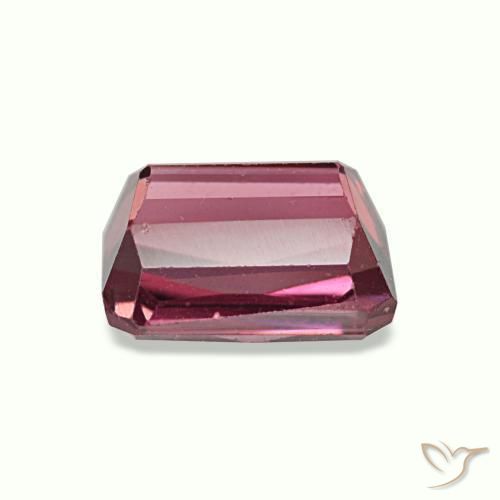 Grenat rhodolite rouge naturelle taille émeraude, 1,36 ct, VVS-VS