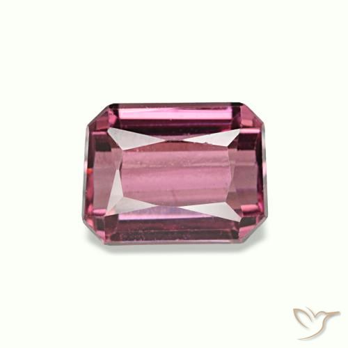 Grenat rhodolite rouge de 0,86 ct, taille émeraude, VVS-VS