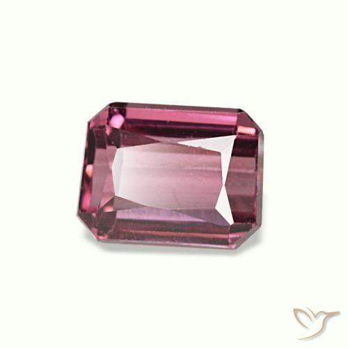 Grenat rhodolite rouge naturelle taille émeraude, 0,86 ct, VVS-VS