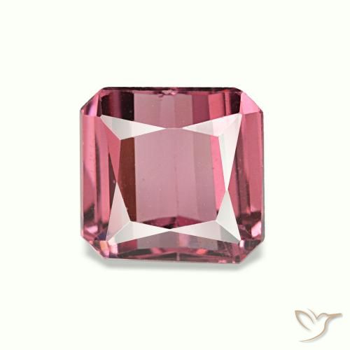 Grenat rhodolite rouge de 1,24 ct, taille émeraude, VVS-VS
