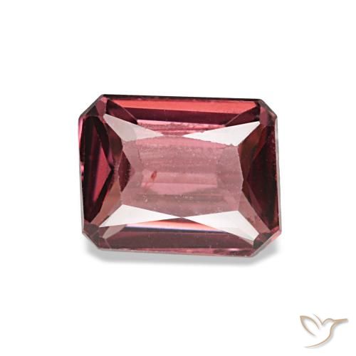 Grenat rhodolite rouge naturelle taille émeraude, 1,09 ct, VS