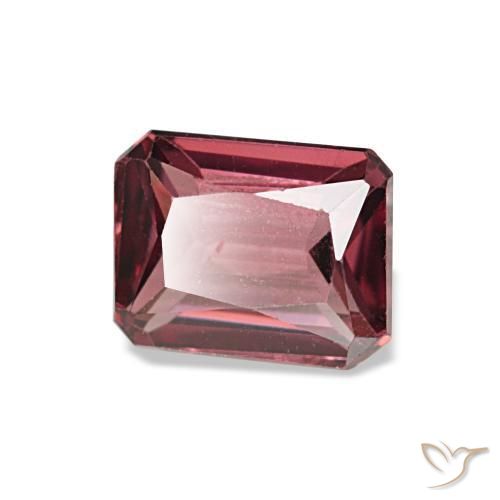 Grenat rhodolite rouge naturelle taille émeraude, 1,09 ct, VS