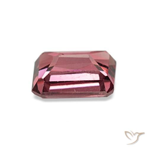 Grenat rhodolite rouge naturelle taille émeraude, 1,09 ct, VS