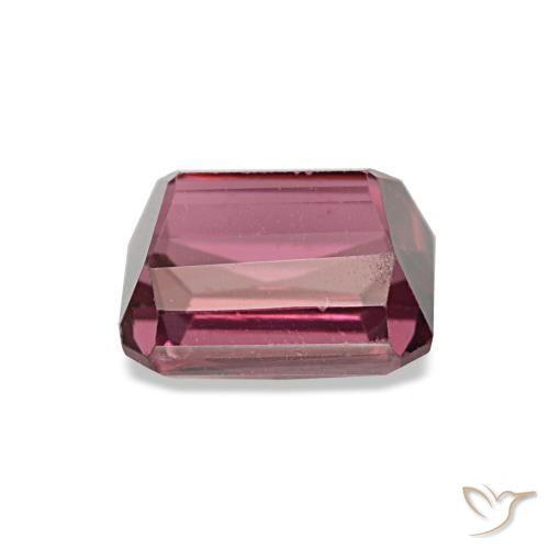 Grenat rhodolite rose naturelle taille émeraude, 1,18 ct, VS