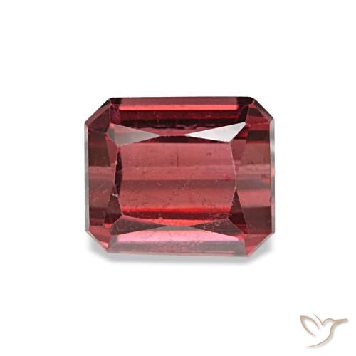 Grenat rhodolite rouge de 1,17 ct, taille émeraude, VS