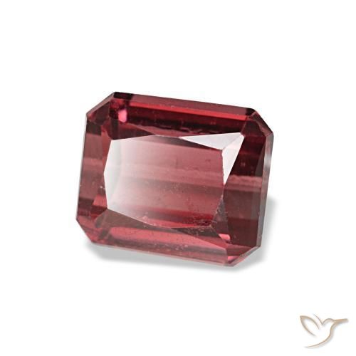 Grenat rhodolite rouge naturelle taille émeraude, 1,17 ct, VS