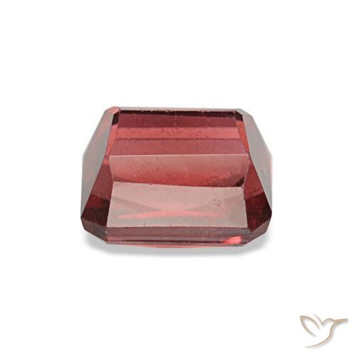 Grenat rhodolite rouge naturelle taille émeraude, 1,17 ct, VS