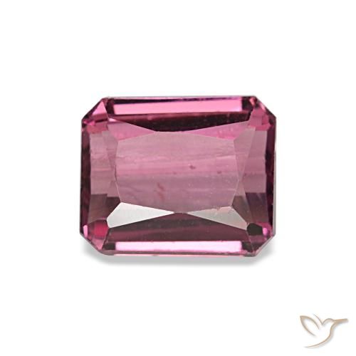 Grenat rhodolite rouge naturelle taille émeraude, 1,17 ct, VS