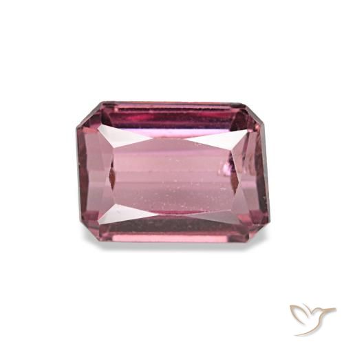 Grenat rhodolite rouge de 0,89 ct, taille émeraude, VS