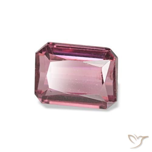 Grenat rhodolite rouge naturelle taille émeraude, 0,89 ct, VS