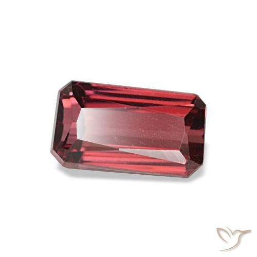 Grenat rhodolite rouge naturelle taille émeraude, 0,99 ct, VS
