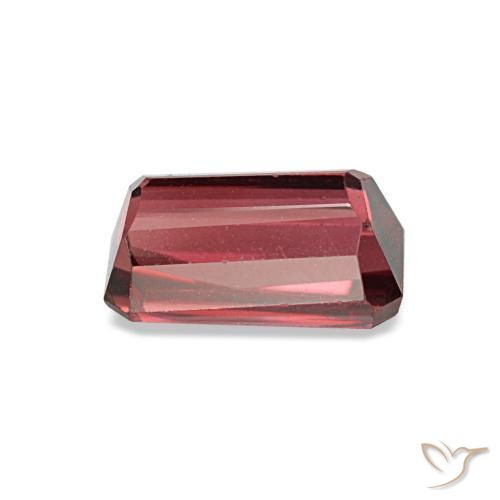 Grenat rhodolite rouge naturelle taille émeraude, 0,99 ct, VS
