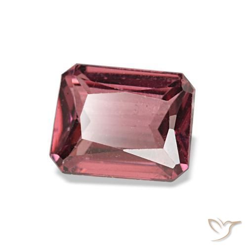 Grenat rhodolite rouge naturelle taille émeraude, 0,93 ct, VS