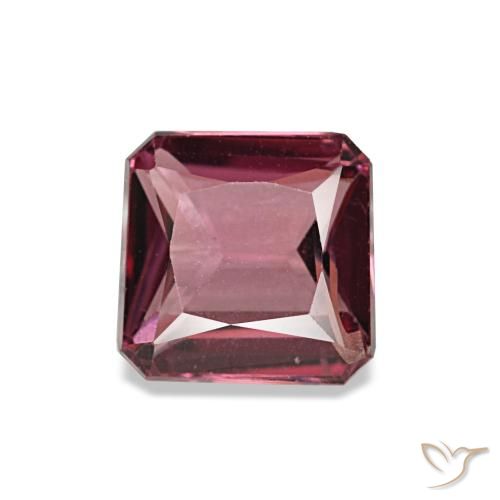 Grenat rhodolite rouge naturelle taille émeraude, 1,21 ct, VS