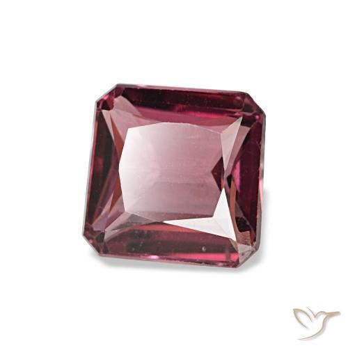 Grenat rhodolite rouge naturelle taille émeraude, 1,21 ct, VS