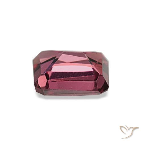Grenat rhodolite rouge naturelle taille émeraude, 1,21 ct, VS