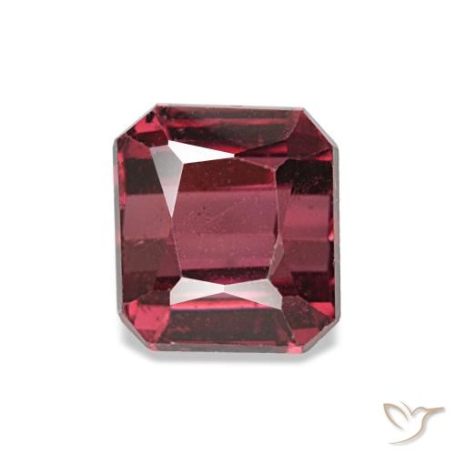 Grenat rhodolite rouge naturelle taille émeraude, 1,44 ct, VS