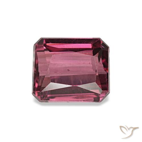 Grenat rhodolite rose de 1,27 ct, taille émeraude, VS