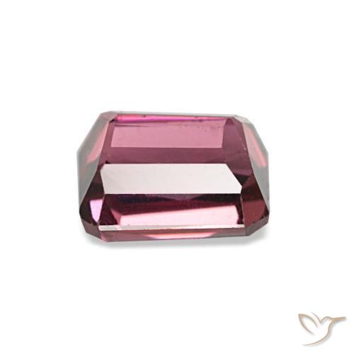 Grenat rhodolite rose naturelle taille émeraude, 1,27 ct, VS