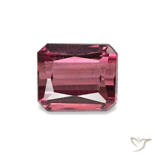 Grenat rhodolite rouge de 1,19 ct, taille émeraude, VVS-VS