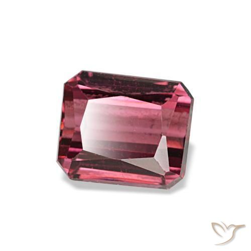 Grenat rhodolite rouge naturelle taille émeraude, 1,19 ct, VVS-VS