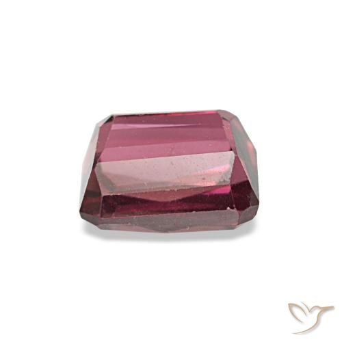 Grenat rhodolite rouge naturelle taille émeraude, 1,19 ct, VVS-VS