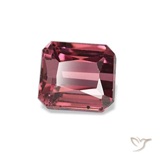Grenat rhodolite rouge naturelle taille émeraude, 0,98 ct, VS