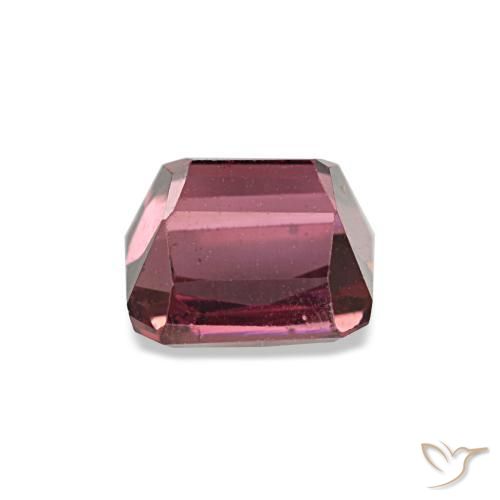 Grenat rhodolite rouge naturelle taille émeraude, 0,98 ct, VS