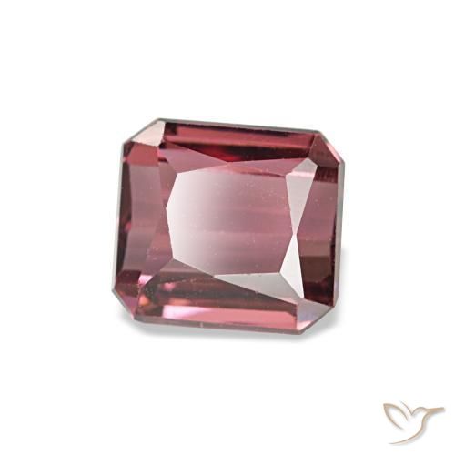 Grenat rhodolite rouge naturelle taille émeraude, 0,95 ct, VVS-VS