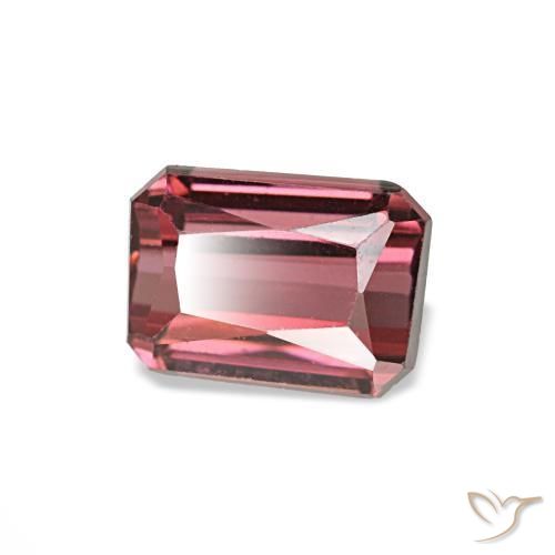 Grenat rhodolite rouge naturelle taille émeraude, 0,93 ct, VVS-VS