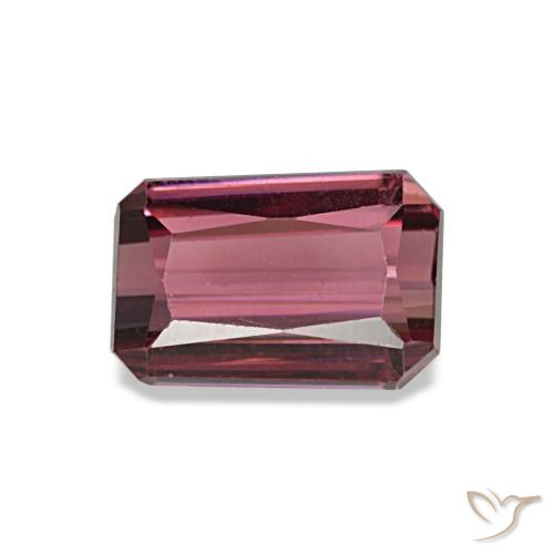 Grenat rhodolite rouge de 1,49 ct, taille émeraude, VVS-VS