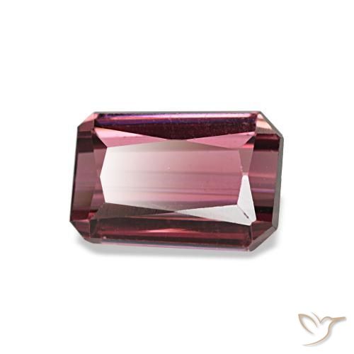 Grenat rhodolite rouge naturelle taille émeraude, 1,49 ct, VVS-VS