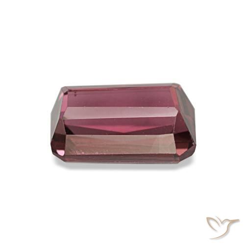 Grenat rhodolite rouge naturelle taille émeraude, 1,49 ct, VVS-VS