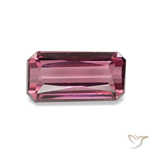 Grenat rhodolite rouge de 1,19 ct, taille émeraude, VVS-VS