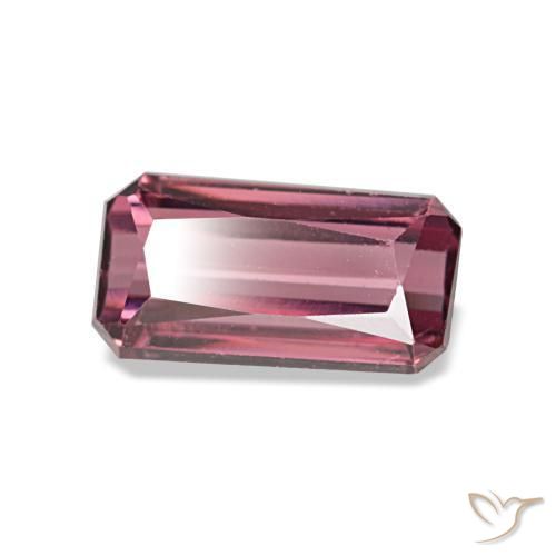 Grenat rhodolite rouge naturelle taille émeraude, 1,19 ct, VVS-VS