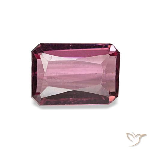 Grenat rhodolite rouge naturelle taille émeraude, 1,21 ct, VVS-VS