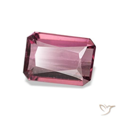 Grenat rhodolite rouge naturelle taille émeraude, 1,21 ct, VVS-VS