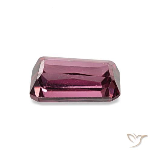 Grenat rhodolite rouge naturelle taille émeraude, 1,21 ct, VVS-VS