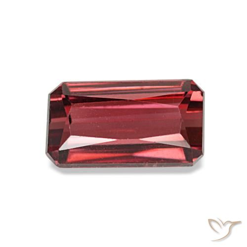 Grenat rhodolite rouge de 1,45 ct, taille émeraude, VVS-VS