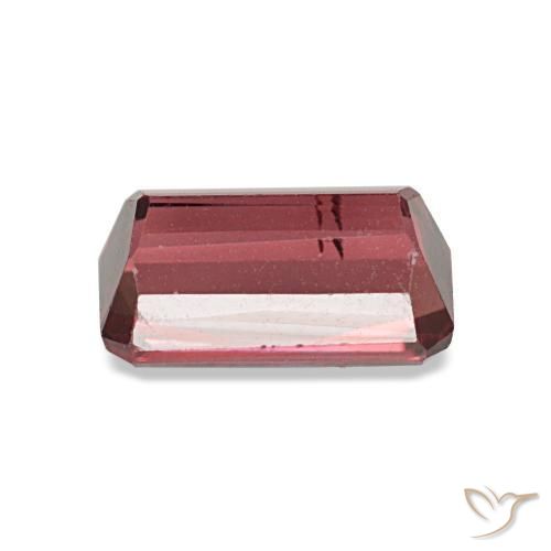 Grenat rhodolite rouge naturelle taille émeraude, 1,45 ct, VVS-VS